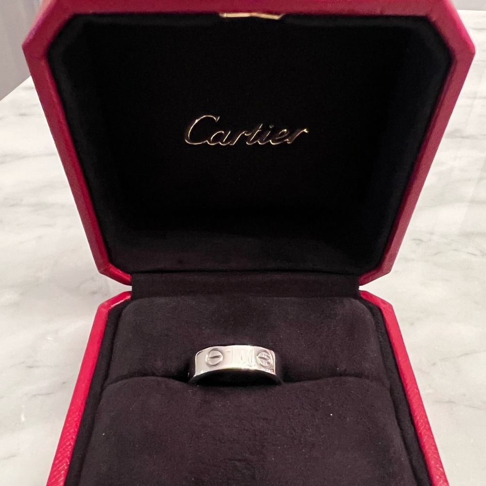 **Authentic Cartier size 6 white gold Love Ring**